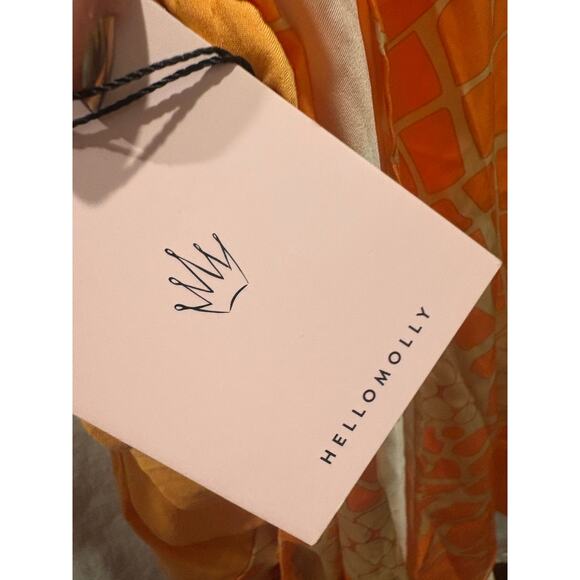 NEW Hello Molly Thinking Bout You Orange Print Maxi Dress Size 6 - Picture 9 of 9